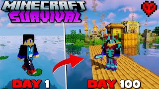 I Survived 100 Days in water Only World in Minecraft Survival Hindi part1 [upl. by Nero]