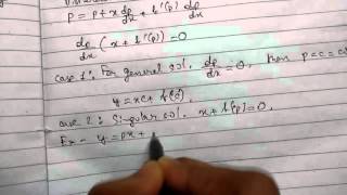 Ordinary Differential Equations 15 Clairauts Differentail Equation and solving it [upl. by Ellie]