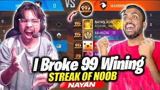 First Time Break 99 Winning Streak😱Noob Nayan Crying रो गया Live में😡 [upl. by Isdnil]