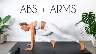 15 min FLAT ABS  TONED ARMS Workout At Home  Apartment Friendly [upl. by Ahsi512]