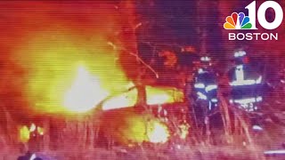 5 teens injured in fiery crash on Cape Cod [upl. by Guimond373]