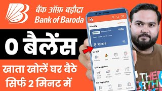 Bank of Baroda Online Account Opening  BOB Zero Balance Account Opening Online  Bank of Baroda [upl. by Esinart186]