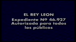 EL REY LEÓN 1994  Intro VHS España  Escena Inicial [upl. by Tippets427]