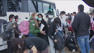 Migrants seeking asylum dropped off at San Diego transit stations [upl. by Larret]