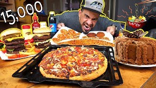 تحدي اكل وجبة عائلية كبيرة ومتنوعة بمعدل ۱٥۰۰۰ سعرة حرارية  موكبانغ  15000 Calorie Challenge [upl. by Noakes]