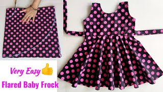 Very Easy Full Flared Umbrella Cut Baby Frock Cutting and stitching [upl. by Yema919]