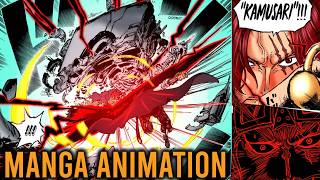 SHANKS VS KIDD FULL MANGA FIGHT ANIMATION  One Piece Manga [upl. by Anilek572]