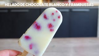 HELADO de chocolate blanco y frambuesas [upl. by Lenor]