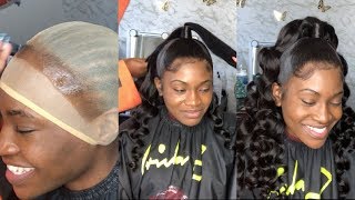 Half uphalf down wig with wand curls  Perfect cap dark skin  Melt  YSwigscom [upl. by Einnel714]