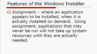 MSI  Features of the Windows Installer  InstallShield 2009 [upl. by Boeschen129]