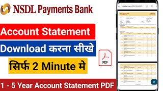 NSDL Payment Bank Statement Kaise Nikale  NSDL Bank Statement Download Process Online [upl. by Elfstan]