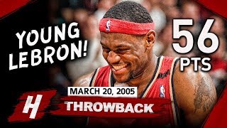 Young LeBron James CRAZY Full Highlights vs Raptors 20050320  56 Points 1st 50 Game [upl. by Sacken]