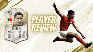 FIFA 22 PRIME ICON Eusebio 93 Player Review [upl. by Zenobia]