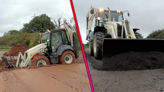 🚨LA MÁQUINA RETROEXCAVADORA MEJOR EQUIPADA TRABAJANDO  TEREX TLB990😱 [upl. by Drarej]