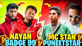 Badge 99 Vs Mc Stan 😱 Fake Badge99 amp Mc Stan amp Punnet Star Challenge Me  Garena Free Fire [upl. by Yrokcaz]