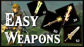 Zelda Breath of the Wild Easy Weapon Locations [upl. by Standush671]