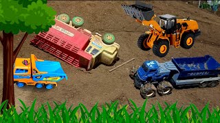 The dumper collided with the big truck and fell into a deep ditch [upl. by Nyrahs]