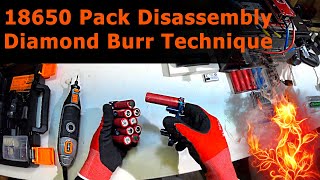 How to Remove 18650 Spot Weld Grind Technique Battery Pack Disassembly Cell RecoveryRepairRenew [upl. by Ginelle]