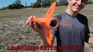 Launching Estes Model Rockets March 2023 rocket [upl. by Gerstein]