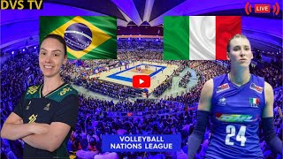 BRASIL X ITÃLIA AO VIVO LIGA DAS NAÃ‡Ã•ES DE VÃ”LEI FEMININO ONDE ASSISTIR COM IMAGENS [upl. by Sinnelg]