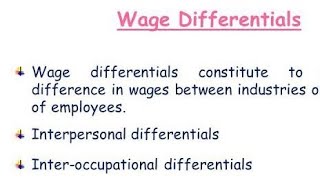 Wage differentials [upl. by Marella]