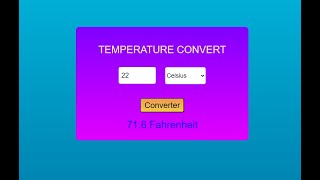 Temperature Converter Celsius To Fahrenheit  Celsius To Fahrenheit  Using Html  Css  Javascript [upl. by Balcke]