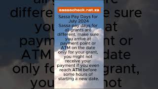 Sassa Pay Dates For July sassa [upl. by Ynafit]