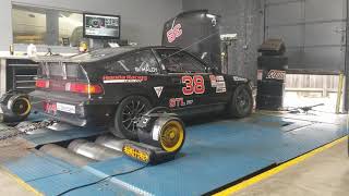 Honda CRX B16 All Motor Dyno Pull [upl. by Nairot763]