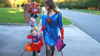 Trick or Treating on Halloween 2017  Family Fun Vlog [upl. by Petite]