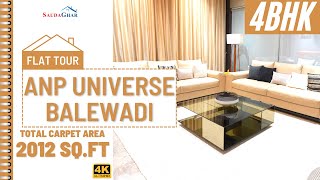 ANP Universe 4BHK Flat in Balewadi  2000 SqFt  Spacious House with Full Interior saudaghar [upl. by Danby]