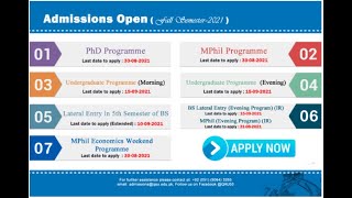 How to Apply Online in Quaid e Azam University Islamabad for MPhil Program [upl. by Lavena]