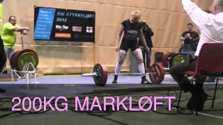 Marte Elverum  200kg markløft RM2012 [upl. by Hesper827]