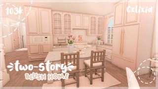 100k 2Story Blush Family Home  Bloxburg House Build [upl. by Leinadnhoj]