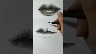 How To Draw Lips  How To Draw Glossy Lips  Realistic Lips Drawing Tutorial [upl. by Rednal597]