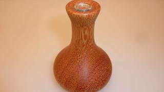 Wood Turning Project Bud Vase from reclaimed wood [upl. by Ennoira]