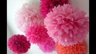 How to make pom pom flower with crepe paper in just 2mins [upl. by Wehtam]