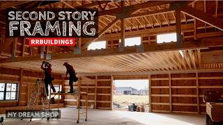 My Dream Shop Ep30 Crazy Second Story Floor Framing Install [upl. by Arabela]