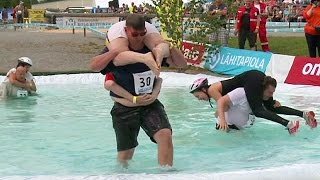 Wife carrying world championship in Finland [upl. by Llig930]