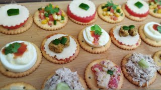 Best Crackers Appetizer Recipes  Canapes Recipe  Mini snacks for party  party ideas snacks [upl. by Lukas]