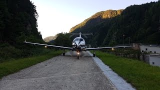 Pilatus PC12 shortest takeoff Locher Airfield [upl. by Aihtnys]