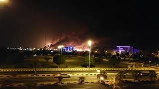 Saudi arabia abqaiq fire 🔥 attack today 1492019please subscribe my chennel [upl. by Hooper782]