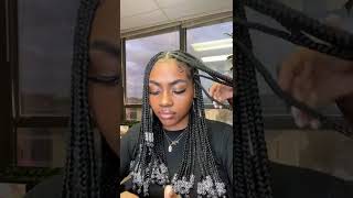 Knotless braids with clear beads knotlessbraidswithbeads [upl. by Drona]