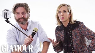 Zach Galifianakis amp Kristen Wiig Rate Kid Stuff  Glamour [upl. by Heywood550]