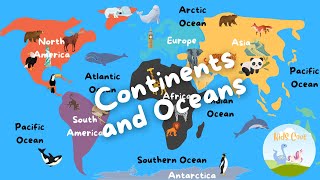 Learn Continents and Oceans  Animals in each continent and ocean [upl. by Grory]