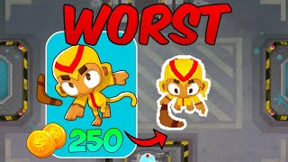 I Used THE WORST Monkeys From Each Category In BTD Battles 2 [upl. by Cirone]