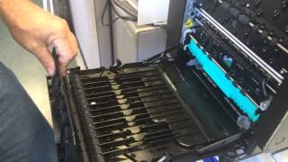 HP ProX Waste Ink Tray Maintenance Printhead recovery and cleaning [upl. by Nilerual]