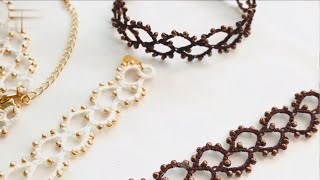 Tatting jewelry making tutorial 5 [upl. by Nylteak]