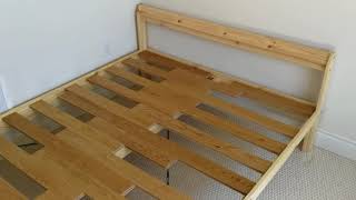 Hardwood floor as Ikea Neiden slatted bed base [upl. by Cloots]