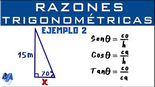 Razones Trigonométricas  Hallar un lado  Ejemplo 2 [upl. by Dulcinea]