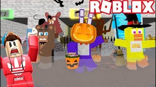 ESCAPE THE SCARY KILLER HALLOWEEN ANIMATRONICS Roblox RedHatter [upl. by Etteuqaj866]